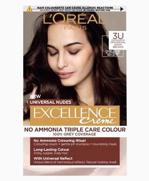 EXCELLENCE CREME SANS AMMONIAQUE TRIPLE CARE COULEUR DE CHEVEUX 3U UNI