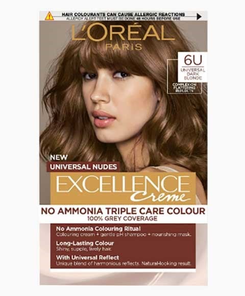 EXCELLENCE CREME SANS AMMONIAQUE TRIPLE CARE COULEUR DE CHEVEUX 6U UNI