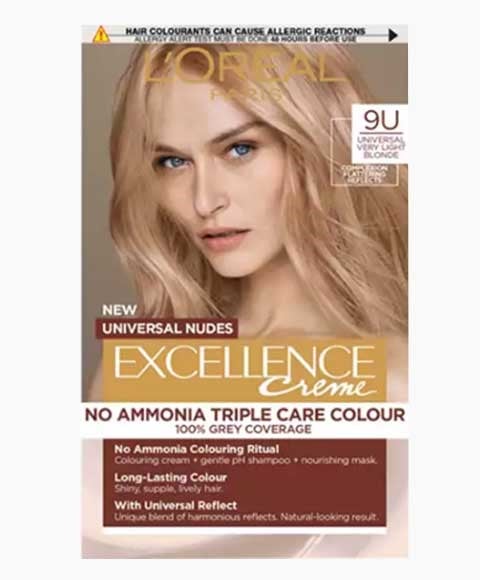 EXCELLENCE CREME SANS AMMONIAQUE TRIPLE SOIN COULEUR DE CHEVEUX 9U UNI
