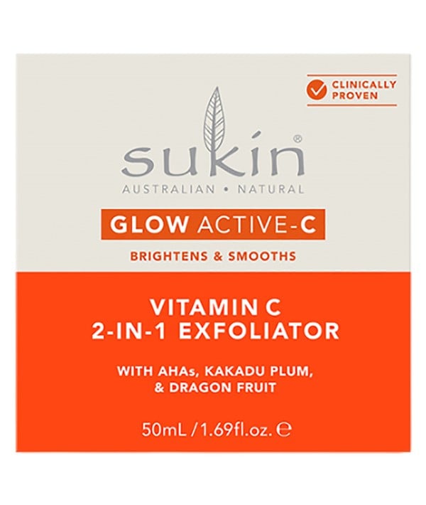 EXFOLIATEUR 2 EN 1 SUKIN GLOW ACTIVE C VITAMINE C 