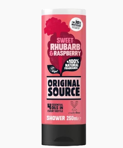 GEL DOUCHE DOUX À LA RHUBARBE ET À LA FRAMBOISE 