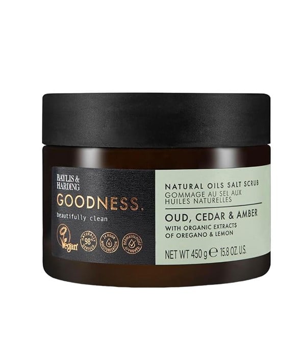 GOMMAGE AU SEL AUX HUILES NATURELLES DE CÈDRE ET D'AMBRE GOODNESS OUD