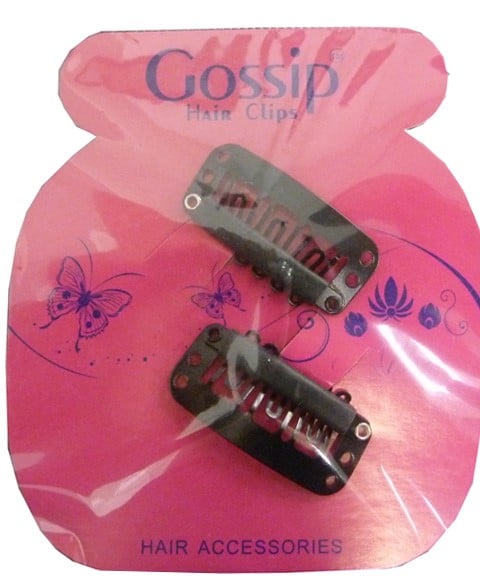 GOSSIP BLACK TISSAGE CLIPS 2PCS