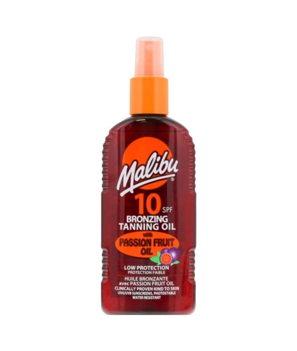 HUILE DE BRONZAGE BRONZANTE MALIBU À L'HUILE DE FRUIT DE LA PASSION SPF10 