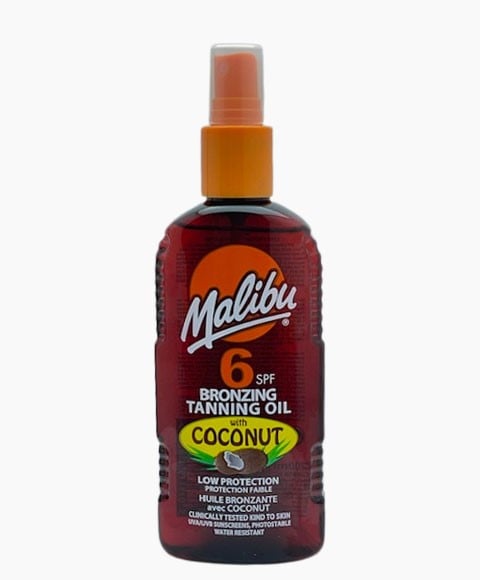 HUILE DE BRONZAGE BRONZANTE MALIBU À LA NOIX DE COCO SPF6 