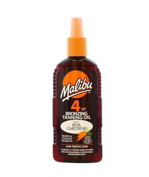 HUILE DE BRONZAGE BRONZANTE MALIBU AU BÊTA-CAROTÈNE SPF4 