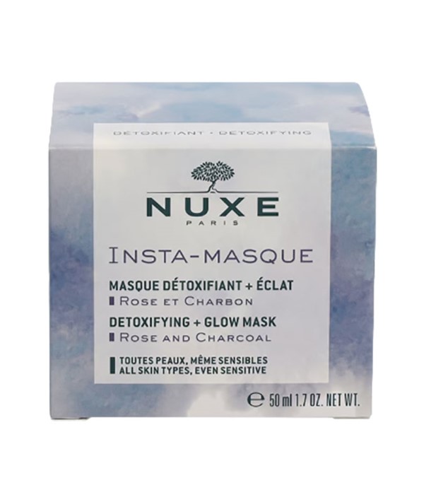 INSTA MASQUE MASQUE LUMINEUX DÉTOXIFIANT À LA ROSE ET AU CHARBON 