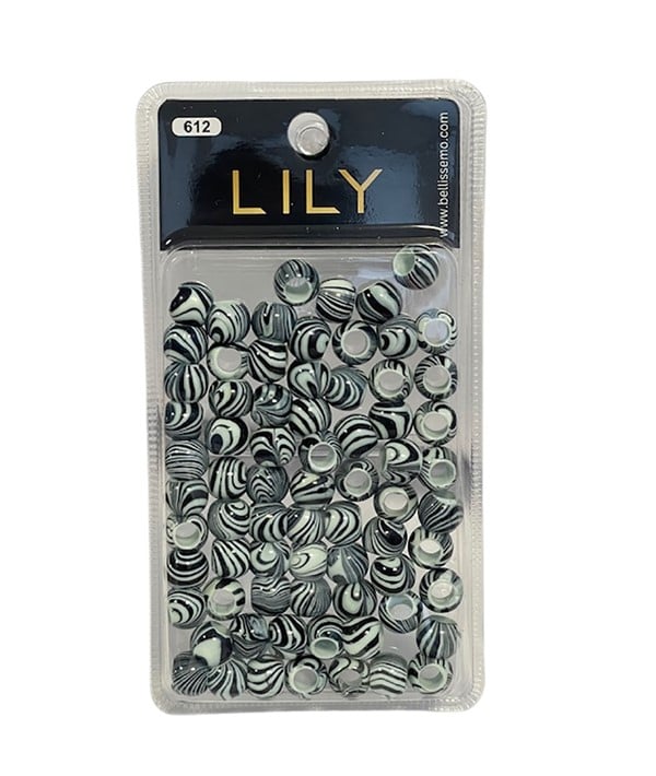 LILY COLLECTION BEADS NOIR ET BLANC 612