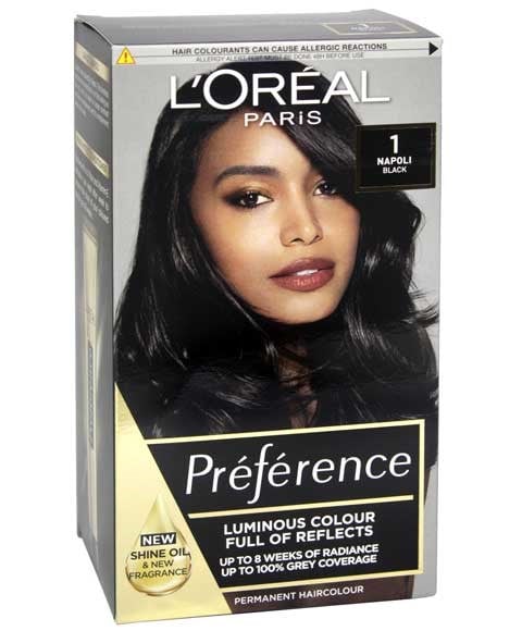 LOREAL PARIS COULEUR DE CHEVEUX PRÉFÉRENCE 1 NAPOLI NOIR