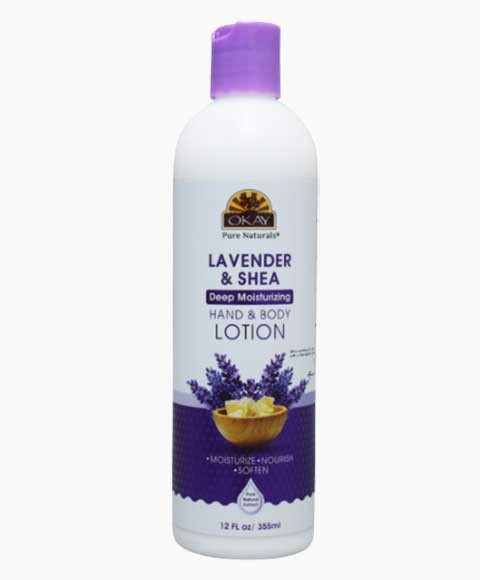 LOTION HYDRATANTE PROFONDE POUR LES MAINS ET LE CORPS OKAY LAVANDE KARITÉ