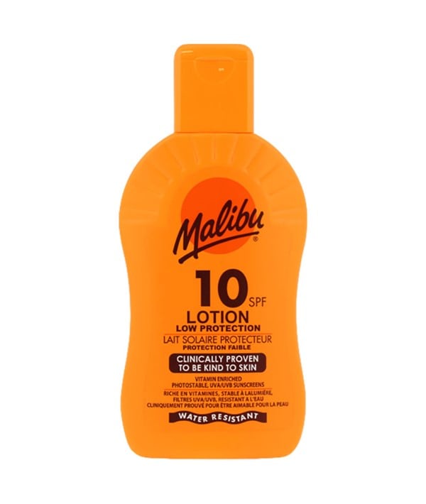 MALIBU LOTION RÉSISTANTE À L'EAU FAIBLE PROTECTION 10SPF