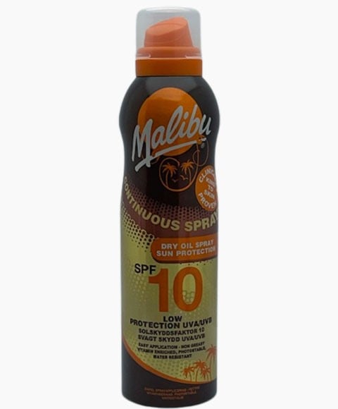 MALIBU SPRAY CONTINU SPRAY D'HUILE SÈCHE PROTECTION SOLAIRE SPF10