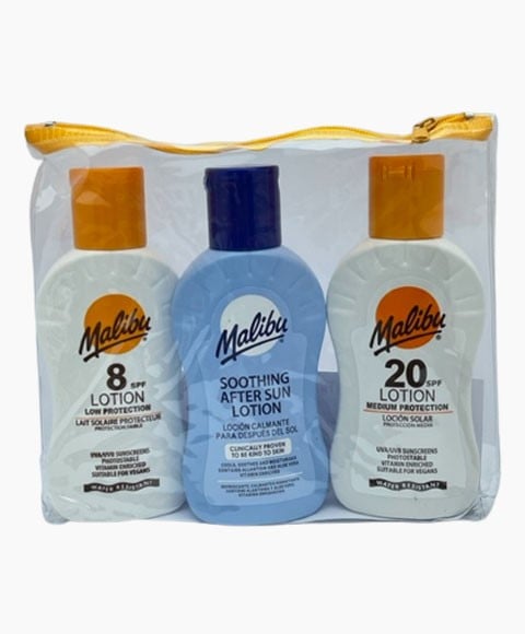 MALIBU TRAVEL BAG SPF8 ET SPF20 LOTION