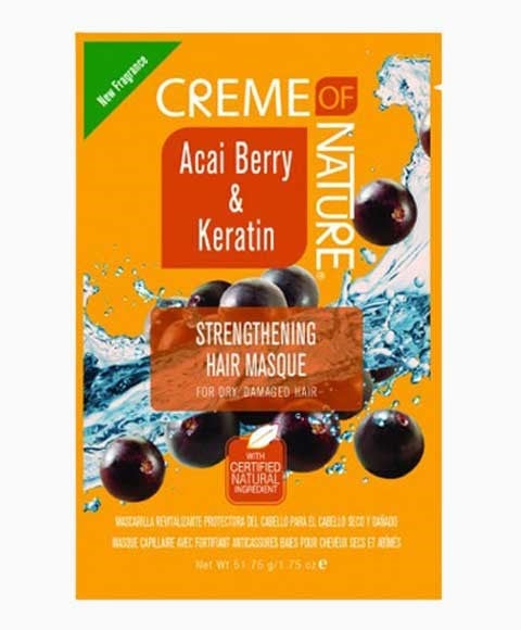MASQUE CAPILLAIRE RENFORCANT AUX BAIES D'ACAI ET À LA KÉRATINE POUR LES DOMMAGES