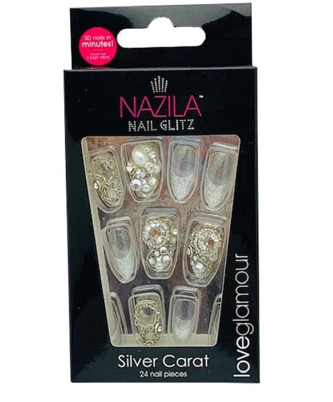NAIL GLITZ LOVE GLAMOUR ARGENT CARAT