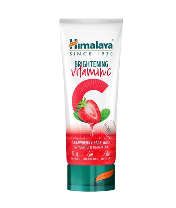 NETTOYANT POUR LE VISAGE À LA FRAISE ÉCLAIRCISSANT À LA VITAMINE C DE L'HIMALAYA 
