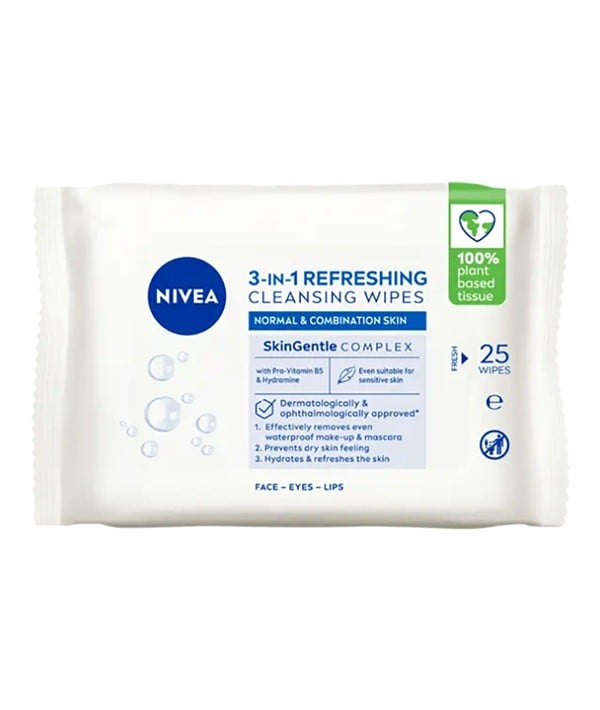 NIVEA 3 EN 1 LINGETTES NETTOYANTES RAFRAÎCHISSANTES 