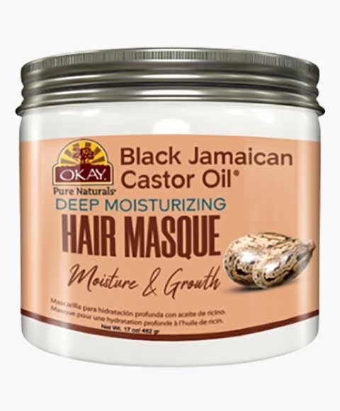 OKAY MASQUE CAPILLAIRE HYDRATANT PROFONDE À L'HUILE DE RICIN JAMAÏCAINE NOIRE 