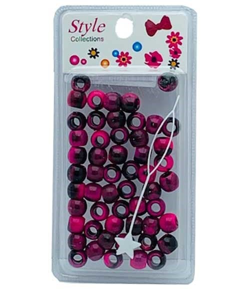 PERLES À MOTIF DE LA COLLECTION STYLE BD012 NOIR ET ROSE 