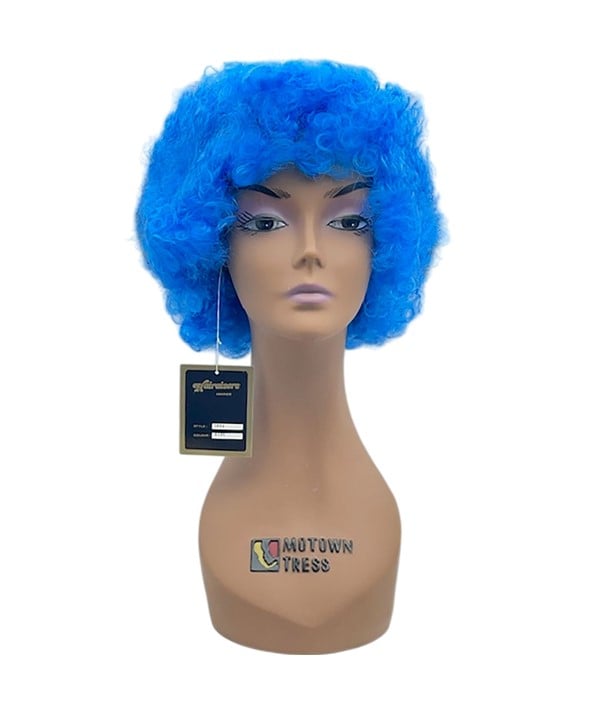 PERRUQUE AFRO DE FÊTE DE COSTUME D'HALLOWEEN 388A BLEU