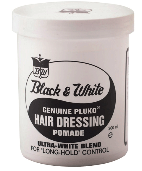 POMADE DE COIFFAGE PLUKO VÉRITABLE NOIR ET BLANC FORTE