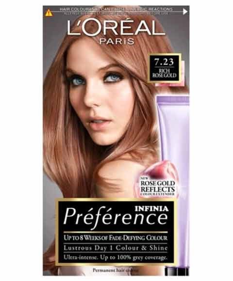 PRÉFÉRENCE INFINIA COULEUR PERMANENTE 7.23 RICHE OR ROSE 