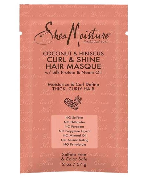 SACHET DE MASQUE CHEVEUX CURL ET BRILLANT À LA NOIX DE COCO ET À L'HIBISCUS 