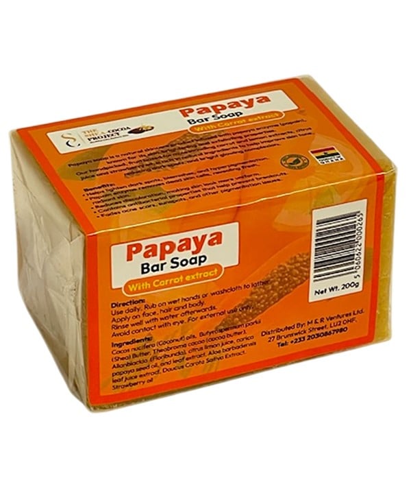 Savon en barre de papaye à l'extrait de carotte 
