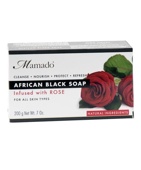SAVON NOIR AFRICAIN INFUSÉ À LA ROSE