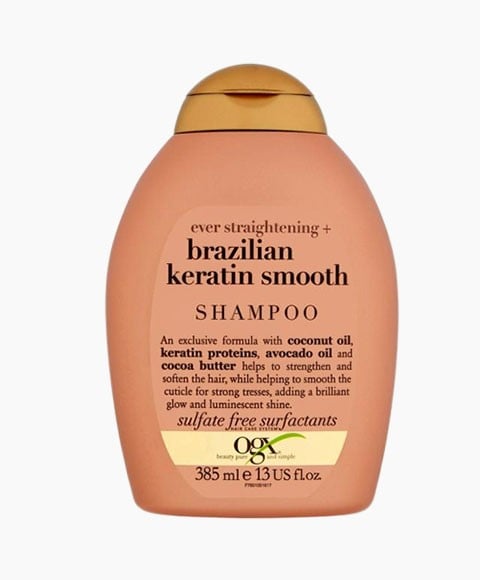 SHAMPOOING LISSE À LA KÉRATINE BRÉSILIENNE OGX 