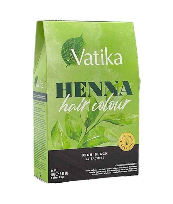 VATIKA HENNA COULEUR PERMANENTE DE CHEVEUX NOIR RICHE 